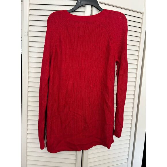 Old Navy Chunky Knit Red Pullover Sweater, Size Large - Picture 3 of 6